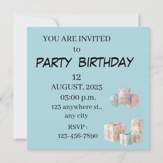 かわいいケーキとカップケーキ カード (裏面)