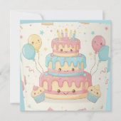 かわいいケーキとカップケーキ カード (正面)