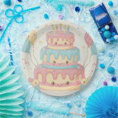 かわいいケーキとカップケーキ ペーパープレート (パーティー)