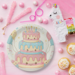 かわいいケーキとカップケーキ ペーパープレート