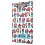 かわいいケーキとデザートのパターパーソナライズされたン クリップボード (左)