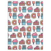 かわいいケーキとデザートのパターパーソナライズされたン クリップボード (裏面)