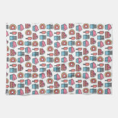 かわいいケーキとデザートのパターン キッチンタオル (横)