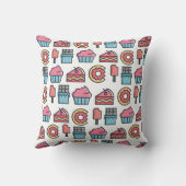 かわいいケーキとデザートのパターン クッション (裏面)