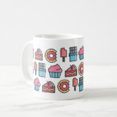 かわいいケーキとデザートのパターン コーヒーマグカップ (正面左)