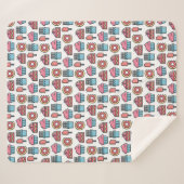 かわいいケーキとデザートのパターン シェルパブランケット (正面(横))