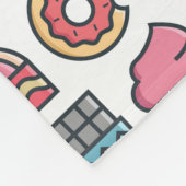 かわいいケーキとデザートのパターン フリースブランケット (角)