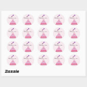 かわいいケーキと星のイラストメッセージ入り ラウンドシール (シート)