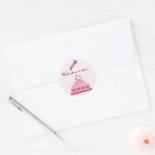 かわいいケーキと星のイラストメッセージ入り ラウンドシール (封筒)