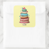 かわいいケーキのシール スクエアシール (バッグ)