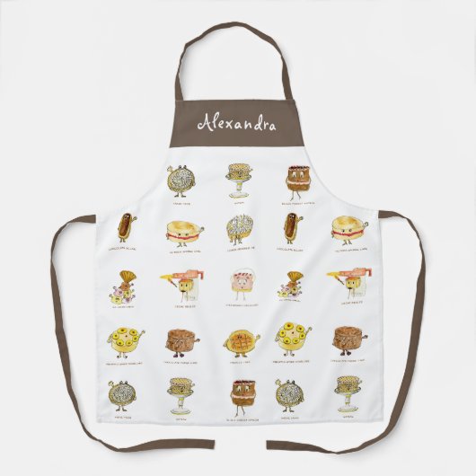 かわいいケーキのデザートパタパーソナライズされたーン エプロン (正面)