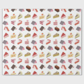 かわいいケーキのバラエティ ラッピングペーパー (フラット)