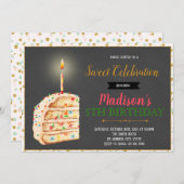 かわいいケーキのパーティの招待状 招待状 (正面/裏面)