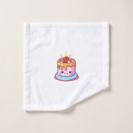 かわいいケーキのワイプ、フランネル、かわいい丸型 ウォッシュタオル