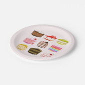 かわいいケーキの午後または朝のお茶のパーティー ペーパープレート (アングル)