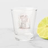 かわいいケーキの花嫁と花婿 ショットグラス (裏面)