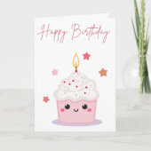 かわいいケーキの誕生日カード カード (正面)