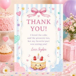 かわいいケーキの誕生日パーティー サンキューカード
