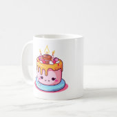 かわいいケーキの贈り物、キュートな丸い コーヒーマグカップ (正面左)