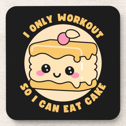 かわいいケーキの運動Tシャツ コースター (正面)
