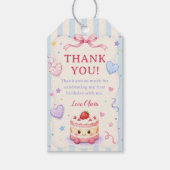 かわいいケーキの1歳の誕生日パーティー ギフトタグ (正面)