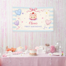 かわいいケーキの1歳の誕生日パーティー