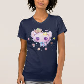 かわいいケーキのTシャツが付いているかわいいの星の子猫 Tシャツ (正面)