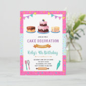 かわいいケーキデコレーションのパーティー招待状 招待状 (スタンド正面)
