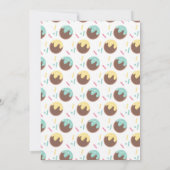 かわいいケーキポップボール フロスティング ファーストバースデー 招待状 (裏面)