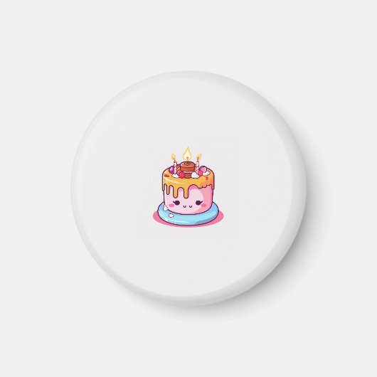 かわいいケーキマグネット、キュートな丸い マグネット (正面)