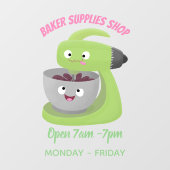 かわいいケーキミキサーのキッチンアニメ ウィンドウサイン (シート)