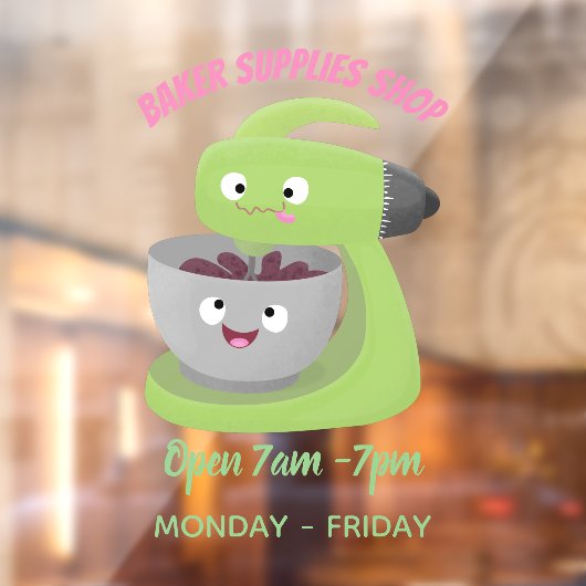 かわいいケーキミキサーのキッチンアニメ ウィンドウサイン (シート2)