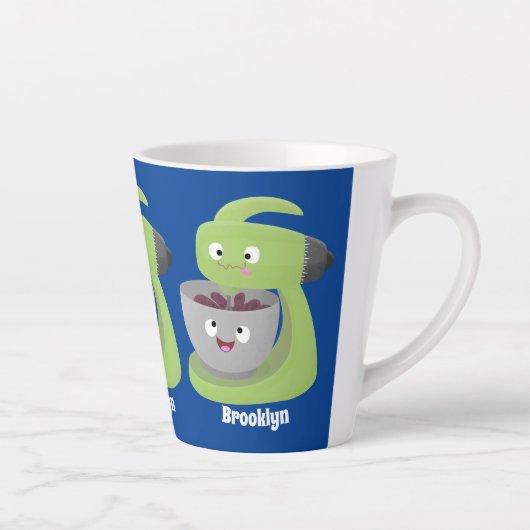 かわいいケーキミキサーのキッチンアニメ カフェラテマグ (右)