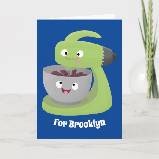 かわいいケーキミキサーのキッチンアニメ カード (正面)