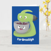 かわいいケーキミキサーのキッチンアニメ カード (黄色い花)