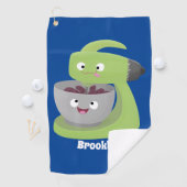 かわいいケーキミキサーのキッチンアニメ ゴルフタオル (インサイチュ)