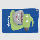 かわいいケーキミキサーのキッチンアニメ ゴルフタオル (横)