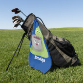 かわいいケーキミキサーのキッチンアニメ ゴルフタオル (グリーン)