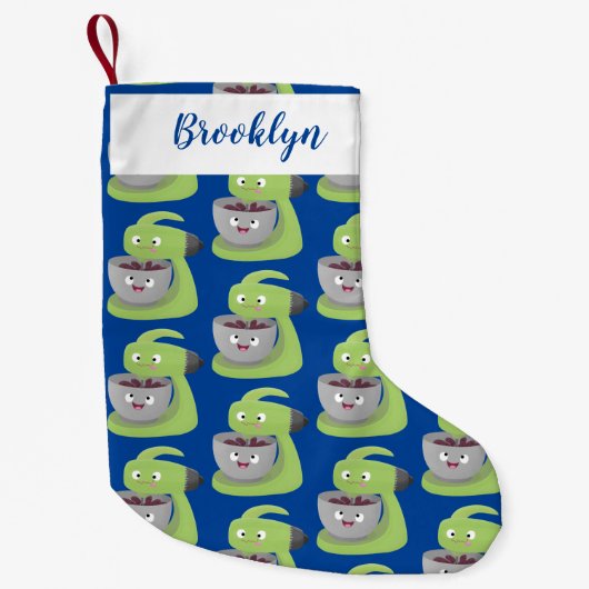 かわいいケーキミキサーのキッチンアニメ スモールクリスマスストッキング (正面)