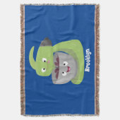 かわいいケーキミキサーのキッチンアニメ スローブランケット (正面縦)