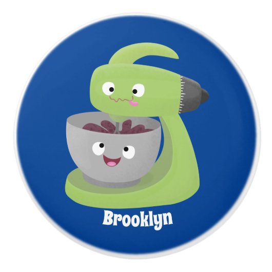 かわいいケーキミキサーのキッチンアニメ セラミックノブ (正面)