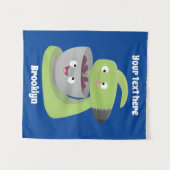 かわいいケーキミキサーのキッチンアニメ タペストリー (正面(横))