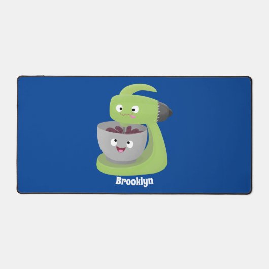 かわいいケーキミキサーのキッチンアニメ デスクマット (正面)