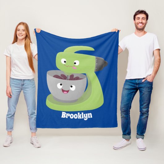 かわいいケーキミキサーのキッチンアニメ フリースブランケット (インサイチュ)