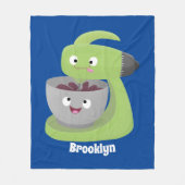 かわいいケーキミキサーのキッチンアニメ フリースブランケット (正面)