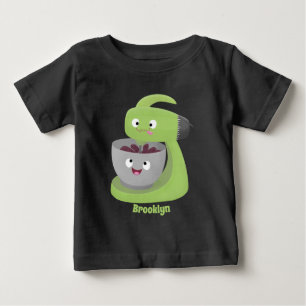 かわいいケーキミキサーのキッチンアニメ ベビーTシャツ