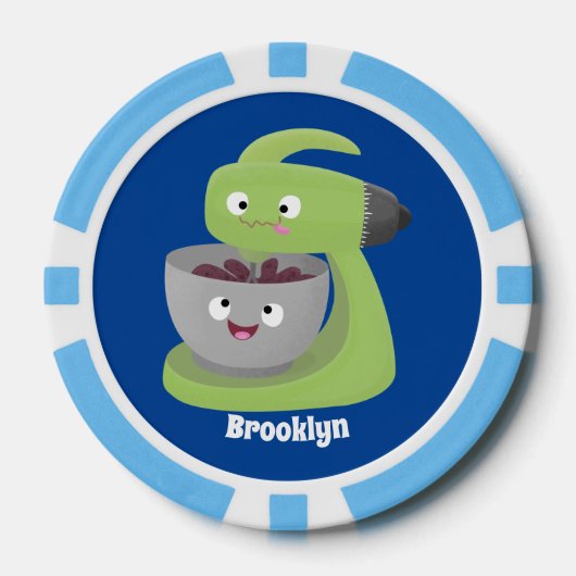 かわいいケーキミキサーのキッチンアニメ ポーカーチップ (正面)