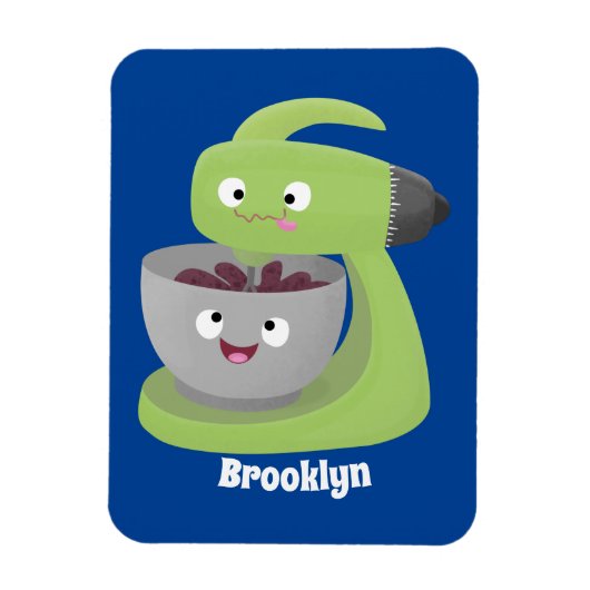 かわいいケーキミキサーのキッチンアニメ マグネット (縦)