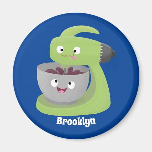 かわいいケーキミキサーのキッチンアニメ マグネット (正面)