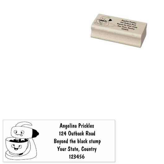 かわいいケーキミキサーのキッチンアニメ ラバースタンプ (押印)